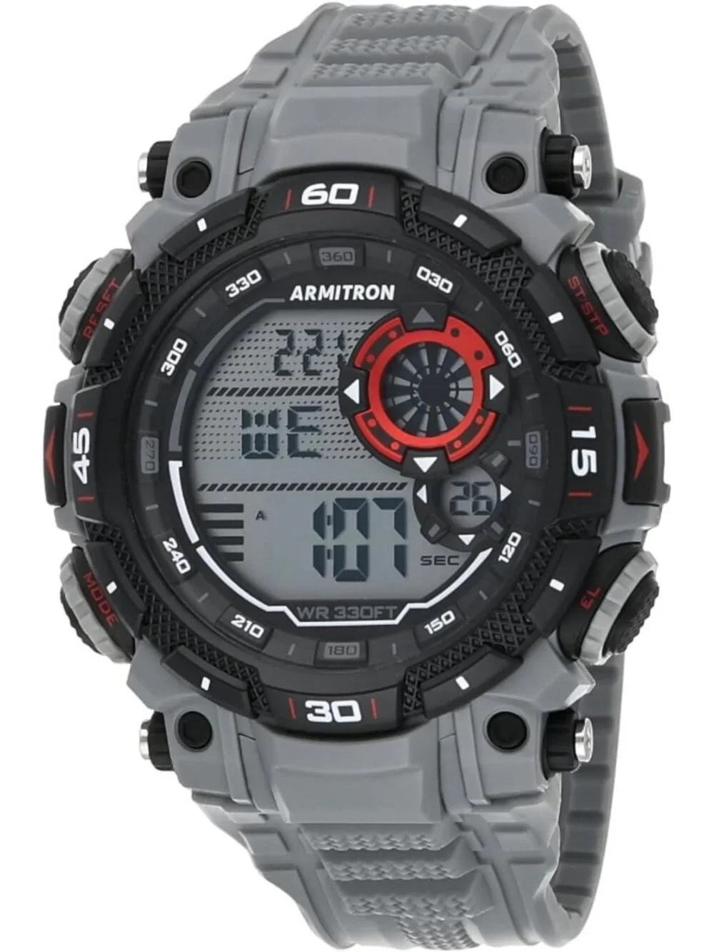 Men's Digital Chronograph Watch with Resin Strap - Sporty, Durable, Waterproof